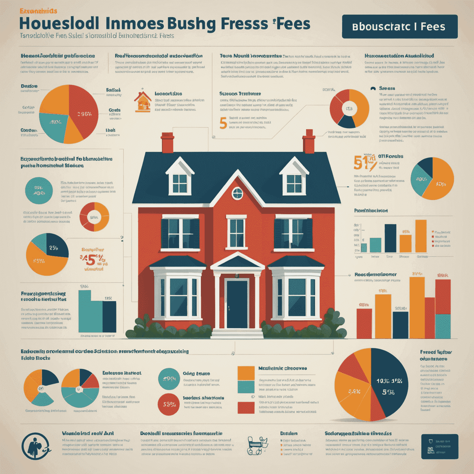 Infografika zobrazující ekonomické faktory ovlivňující poplatky domácností a firem